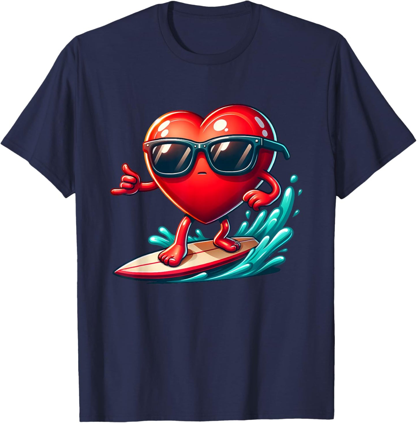 Funny Valentine Surfing Surfer Surf Water Sports Couples T-Shirt - T-Shirt | Navy