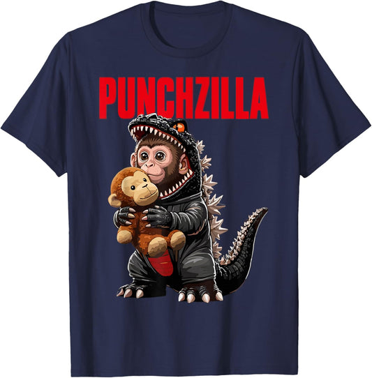 Punch Monkey PUNCHZILLA Cute Costume Funny Punch Monkey T-Shirt - T-Shirt | Navy