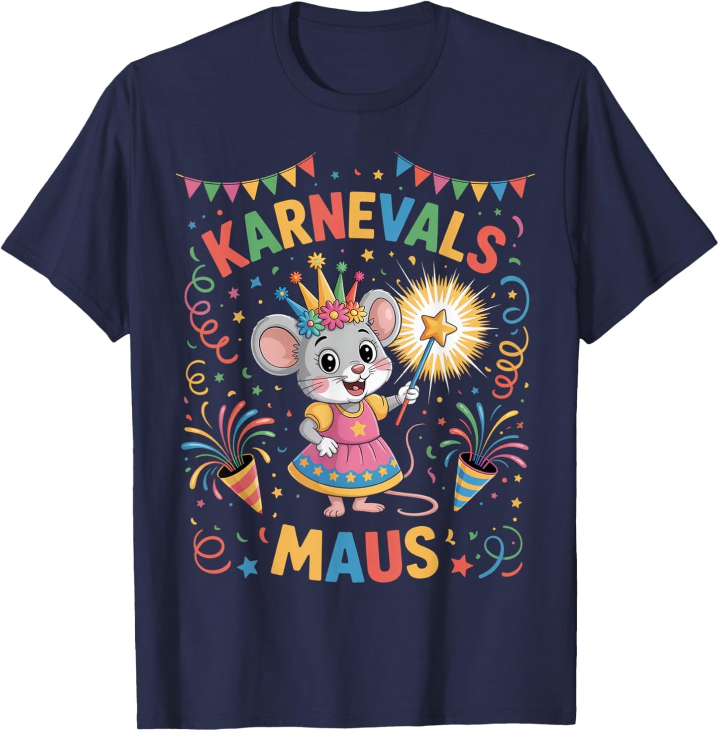 Carnival Mouse Cute Fancy Dress Motif and Children T-Shirt - T-Shirt | Navy