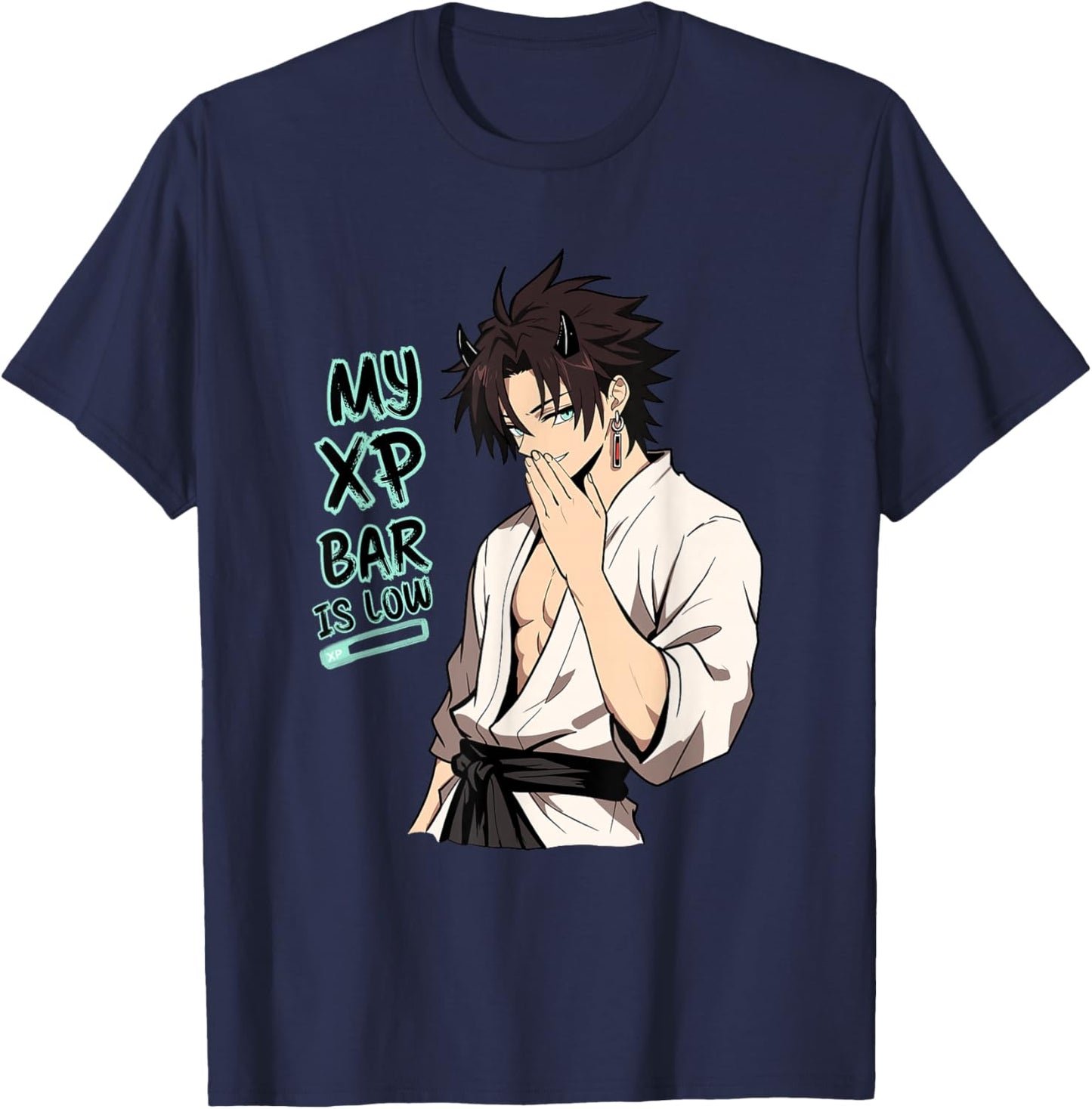 My XP Bar is Low Funny RPG Humor Anime Gamer T-Shirt - T-Shirt | Navy
