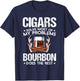 Cigars Solve Most Of My Problems Bourbon Does Rest Vintage T-Shirt - T-Shirt | Navy