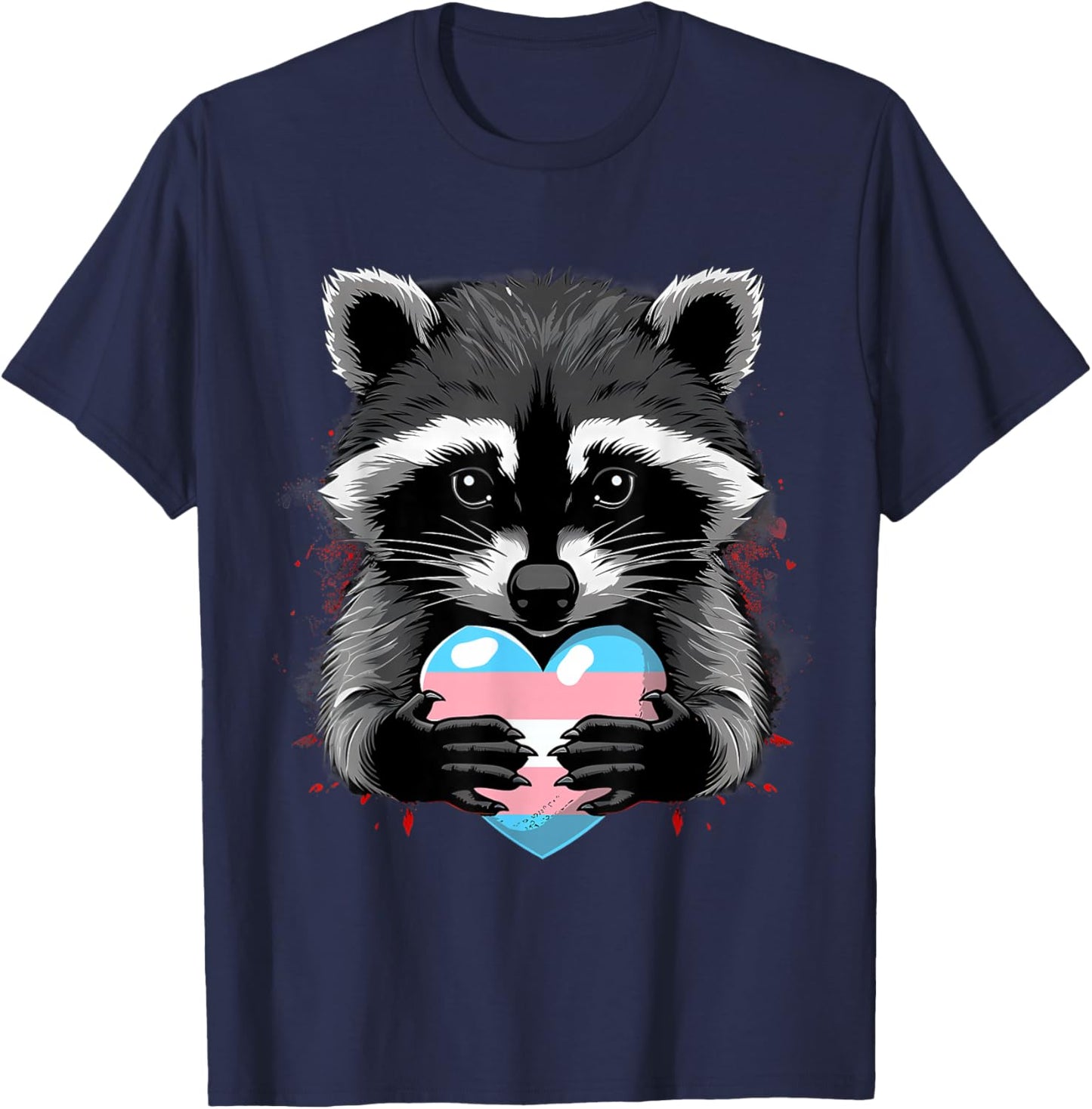 Transsexual Raccoon Heart Transsexual Pride LGBT Trans T-Shirt - T-Shirt | Navy