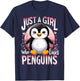 Funny Penguins Animal Just A Girl Who Loves Penguin T-Shirt - T-Shirt | Navy
