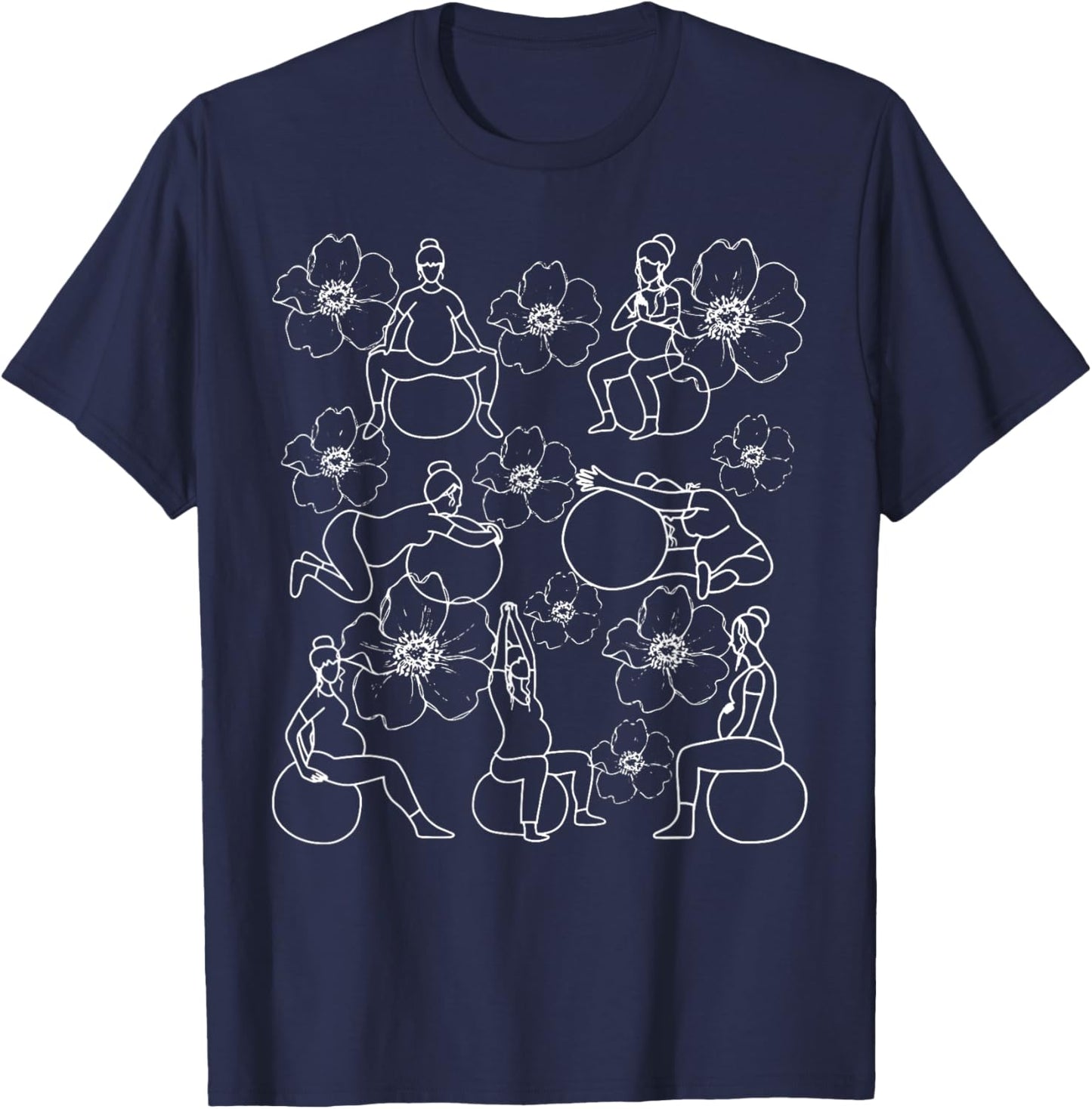 Birth Ball Birth Worker Birthing Positions Nurse Midwife T-Shirt - T-Shirt | Navy