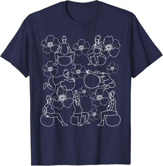 Birth Ball Birth Worker Birthing Positions Nurse Midwife T-Shirt - T-Shirt | Navy
