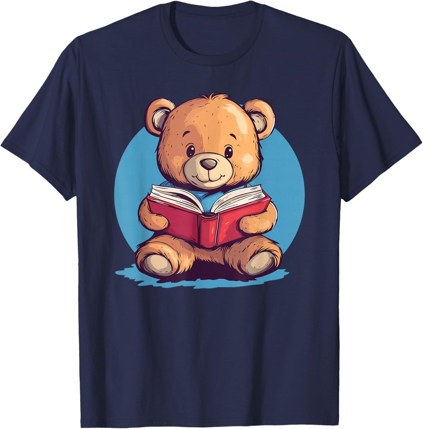 Cute Teddy Bear Reading Time T-Shirt - T-Shirt | Navy