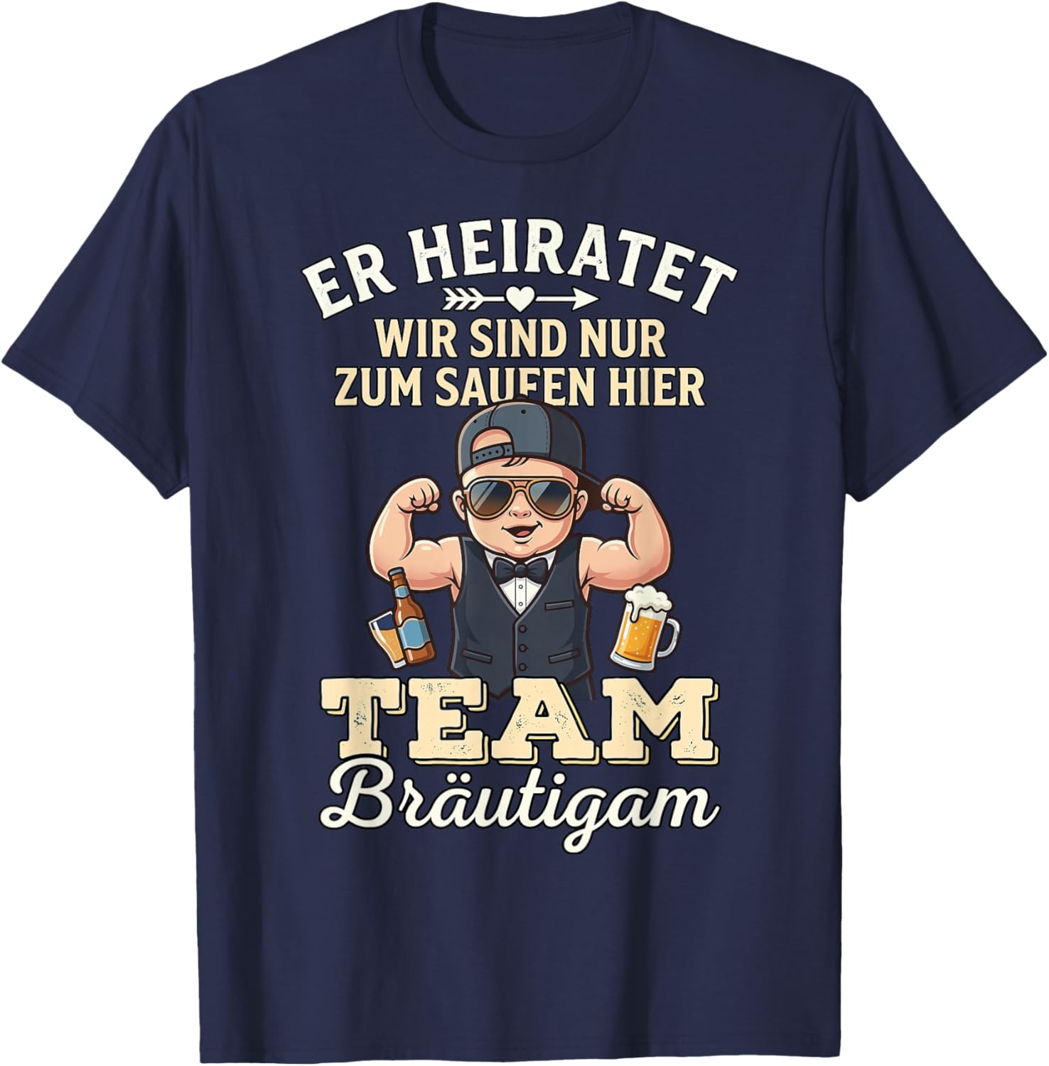 Junggesellenabschied Männer JGA Poltern Polterabend T-Shirt - T-Shirt | Navy