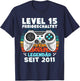 Level 15 Years Birthday Shirt Boy Gamer 2011 Birthday T-Shirt - T-Shirt | Navy
