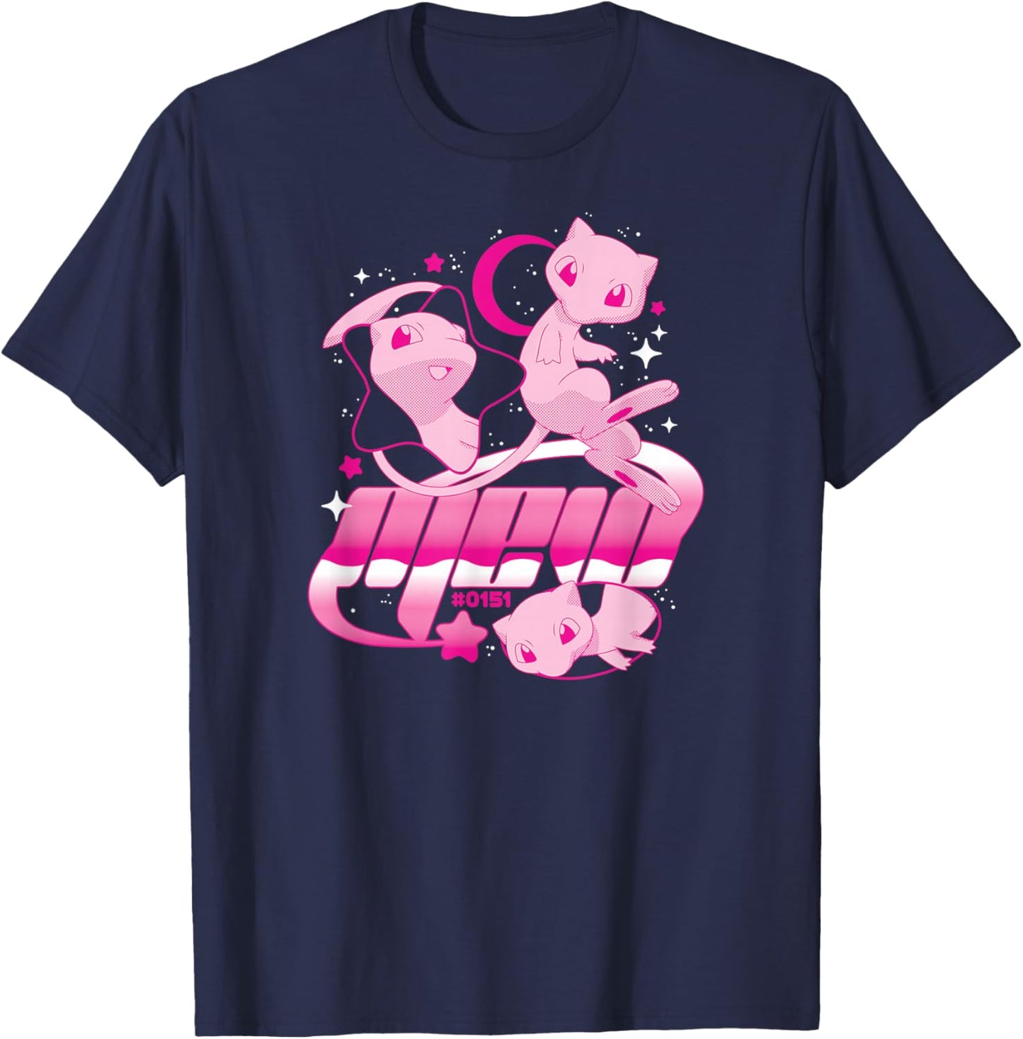 Pokémon - Generation 1 - Y2K Mew Floating Among The Stars T-Shirt - T-Shirt | Navy