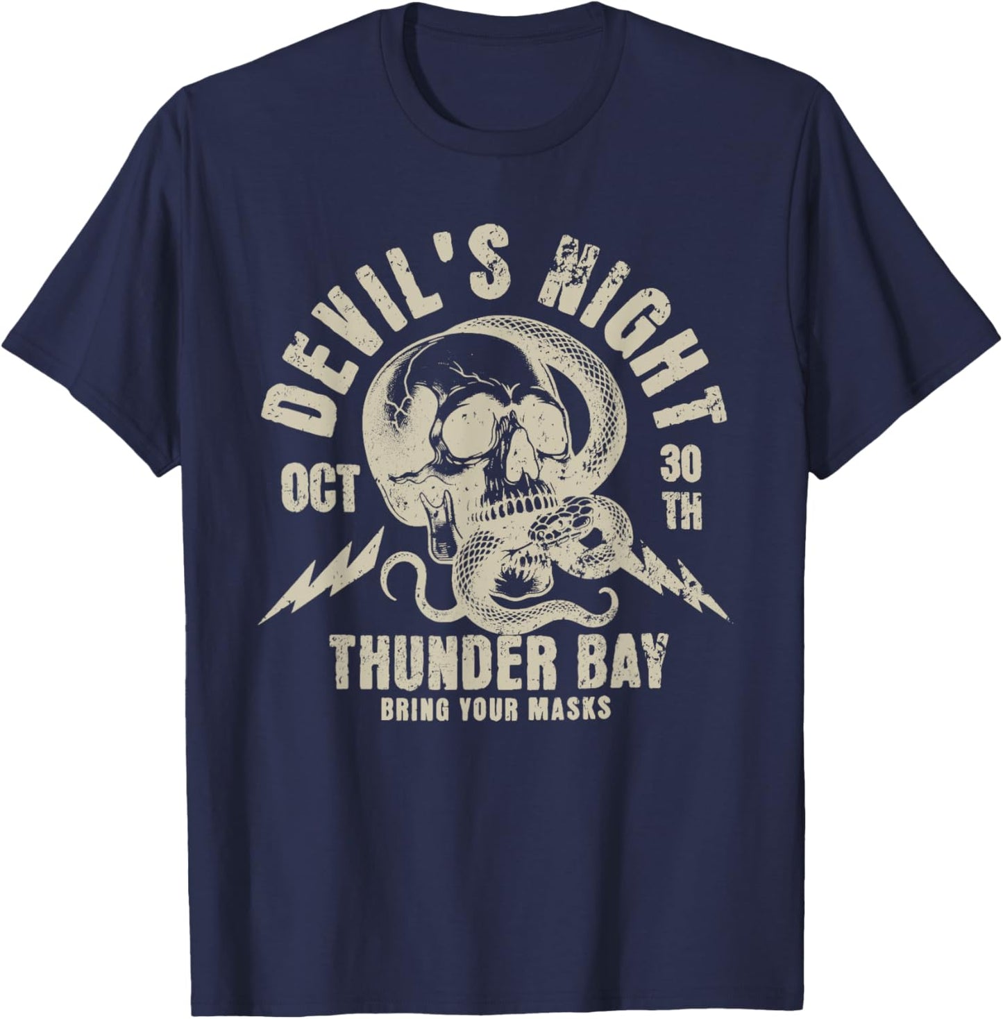 Devil's night thunder bay bring your marks Funny design T-Shirt - T-Shirt | Navy
