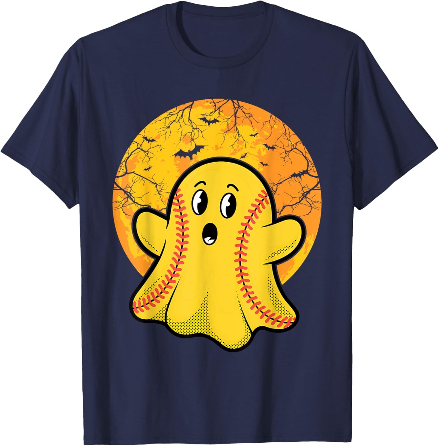 Softball Ghost Softball Lover Halloween Costume T-Shirt - T-Shirt | Navy