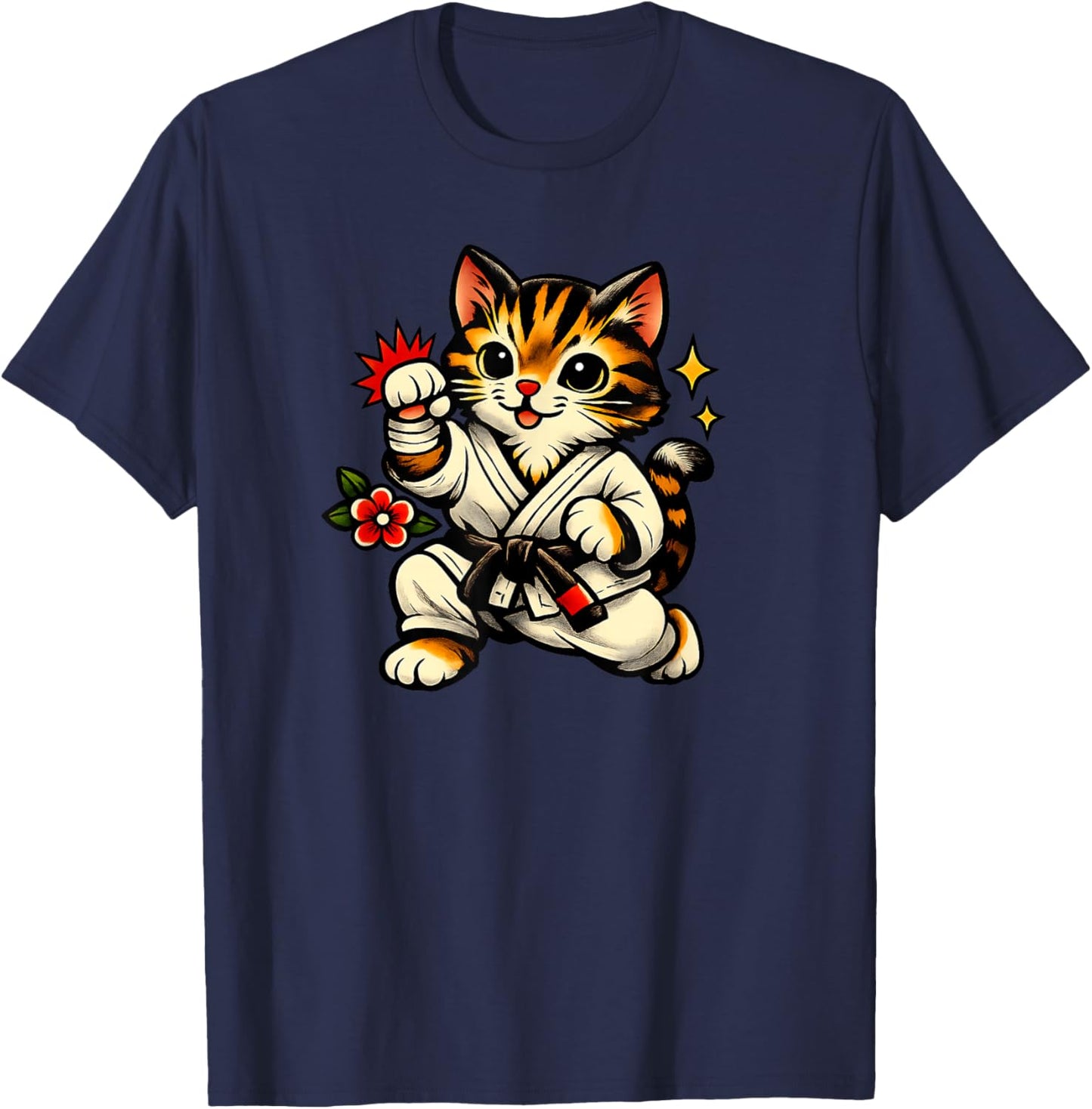 Jiu Jitsu Kitty BJJ MMA Funny Boys or Girls Brazilian T-Shirt - T-Shirt | Navy