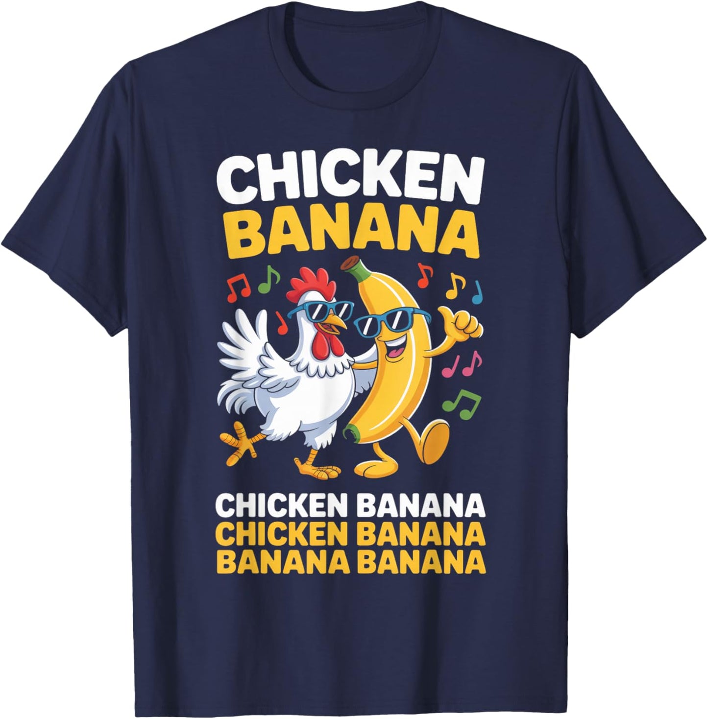 Banana Chicken Farm Animal Rooster Chickens Farmer Chicken T-Shirt - T-Shirt | Navy