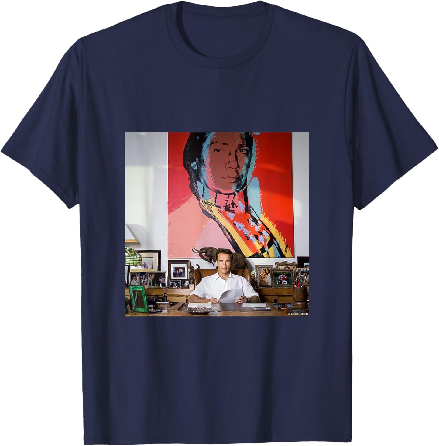 Arnold Schwarzenegger Actor Governor By Michael Grecco T-Shirt - T-Shirt | Navy