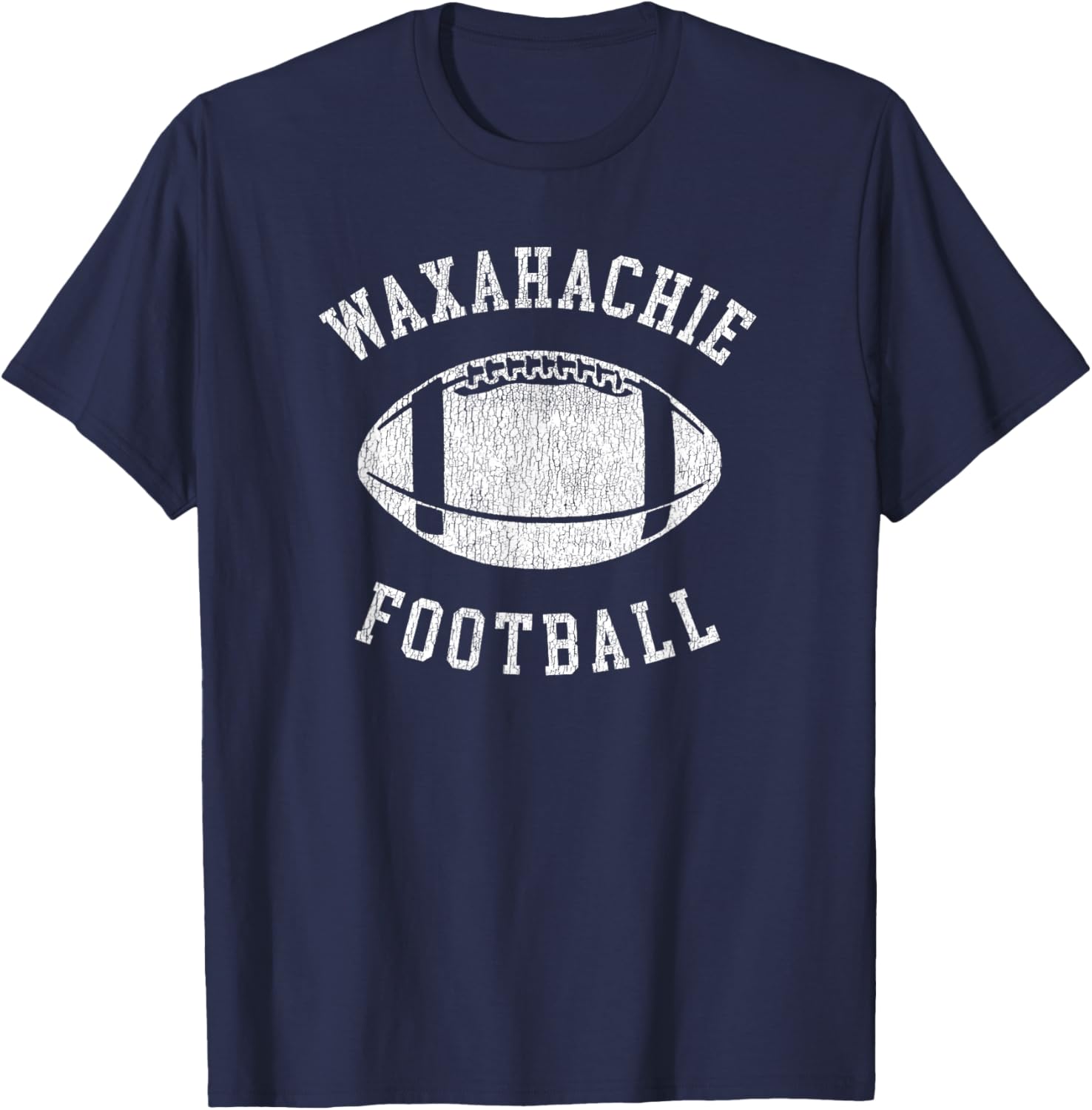 Waxahachie Football Distressed Vintage 80's Throwback T-Shirt - T-Shirt | Navy