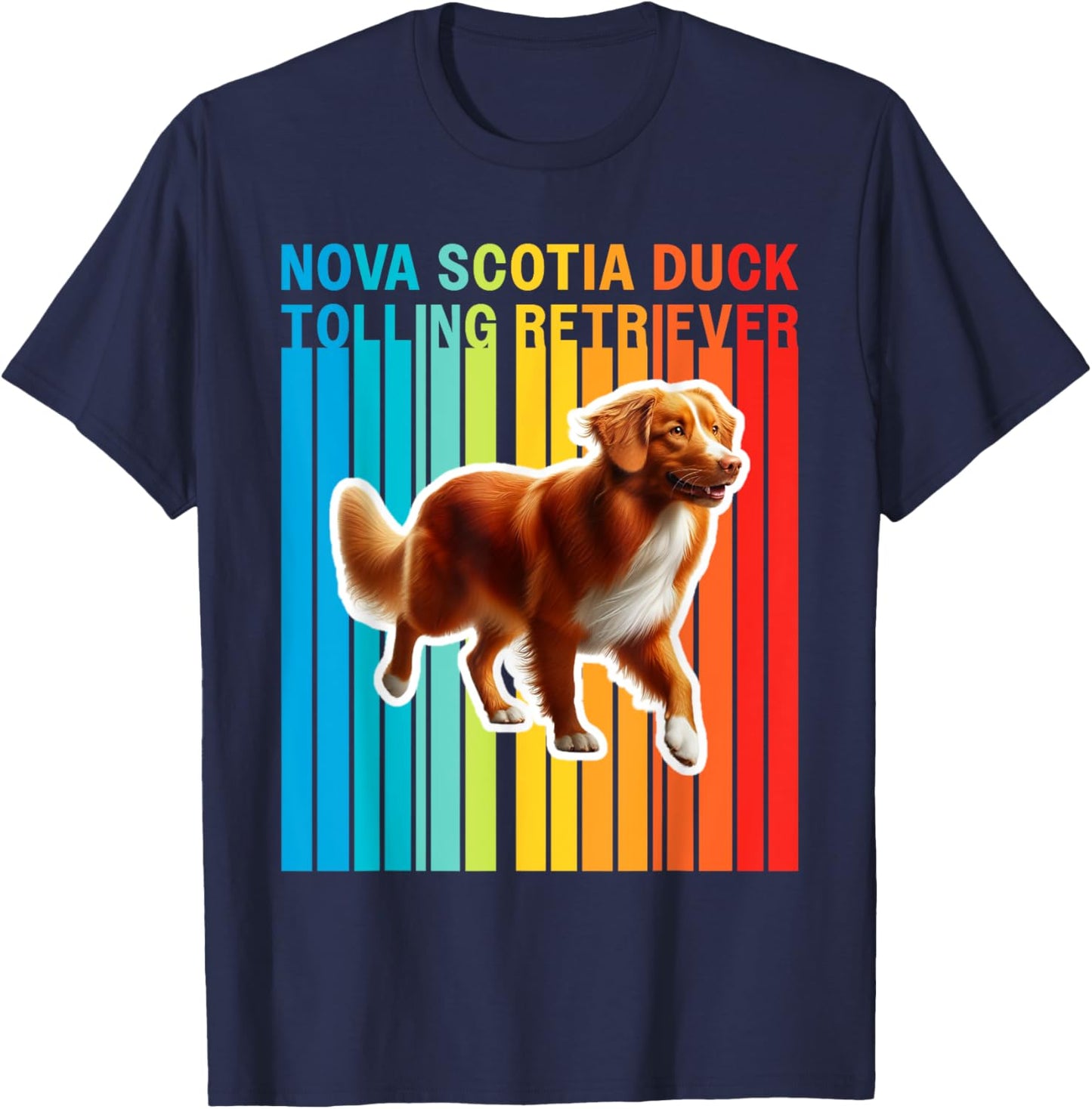 Colorful Nova Scotia Duck Tolling Retriever T-Shirt - T-Shirt | Navy