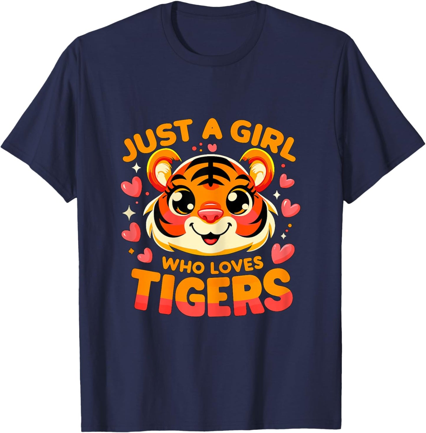 Just a Girl who loves Tigers T-Shirt - T-Shirt | Navy