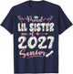 Proud Lil Sister of A Class of 2027 Senior Graduation 27 T-Shirt - T-Shirt | Navy