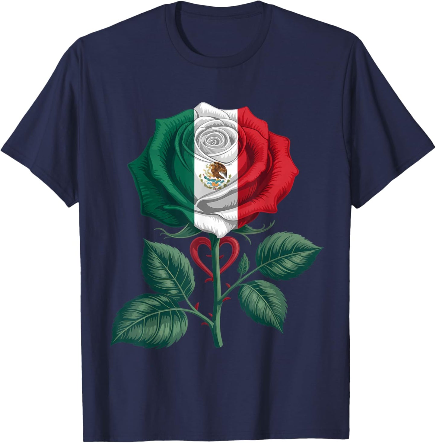 Mexico Flag Mexican Pride Mexican Roots Mexican Flag T-Shirt - T-Shirt | Navy