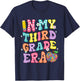 Retro Groovy In My Third Grade Era First Day Back To School T-Shirt - T-Shirt | Navy