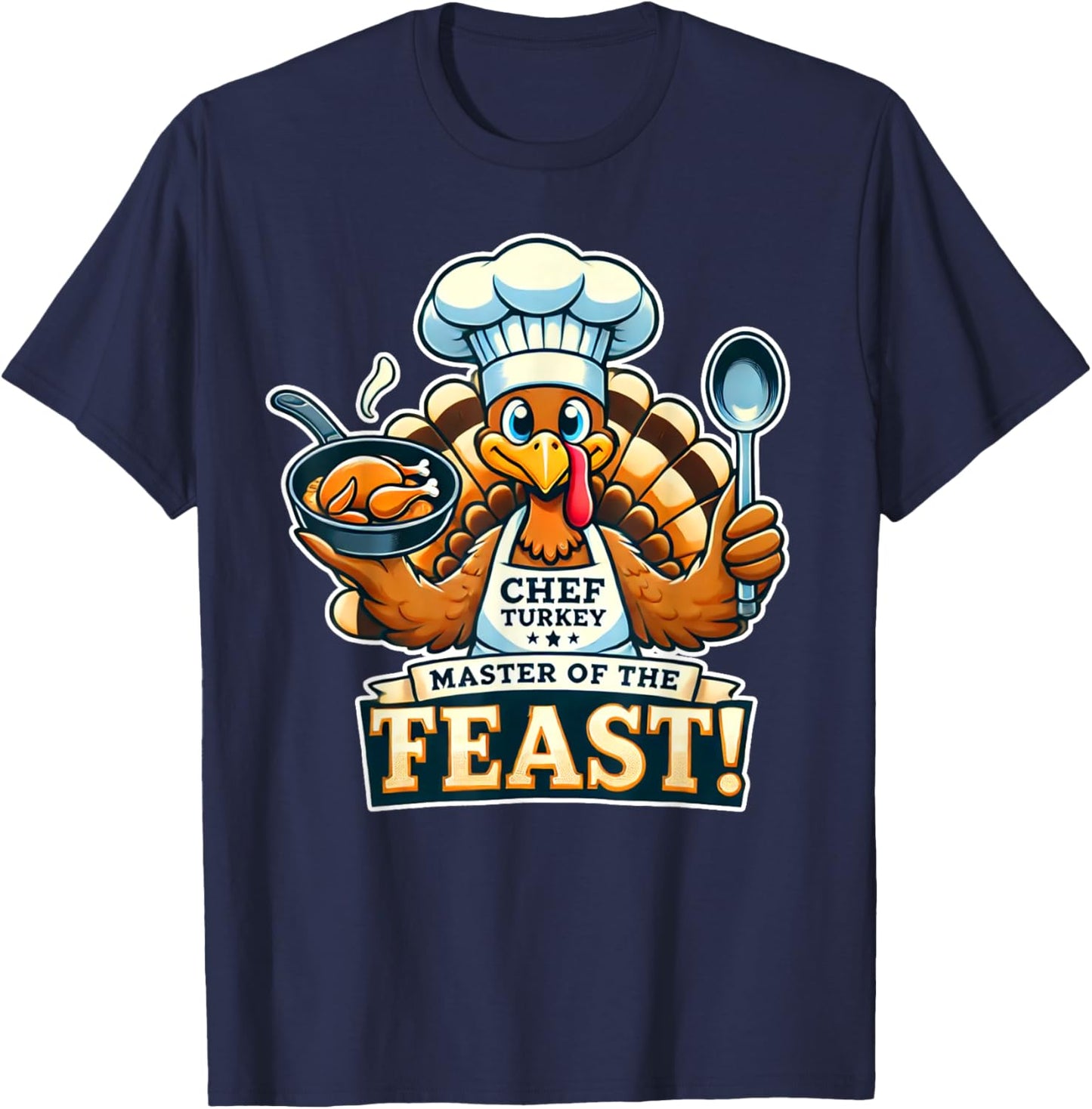 Mom Mother Chef Thanksgiving T-Shirt - T-Shirt | Navy