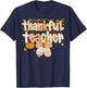 One Thankful Teacher Coquette Bow Pumpkin Thanksgiving Funny T-Shirt - T-Shirt | Navy