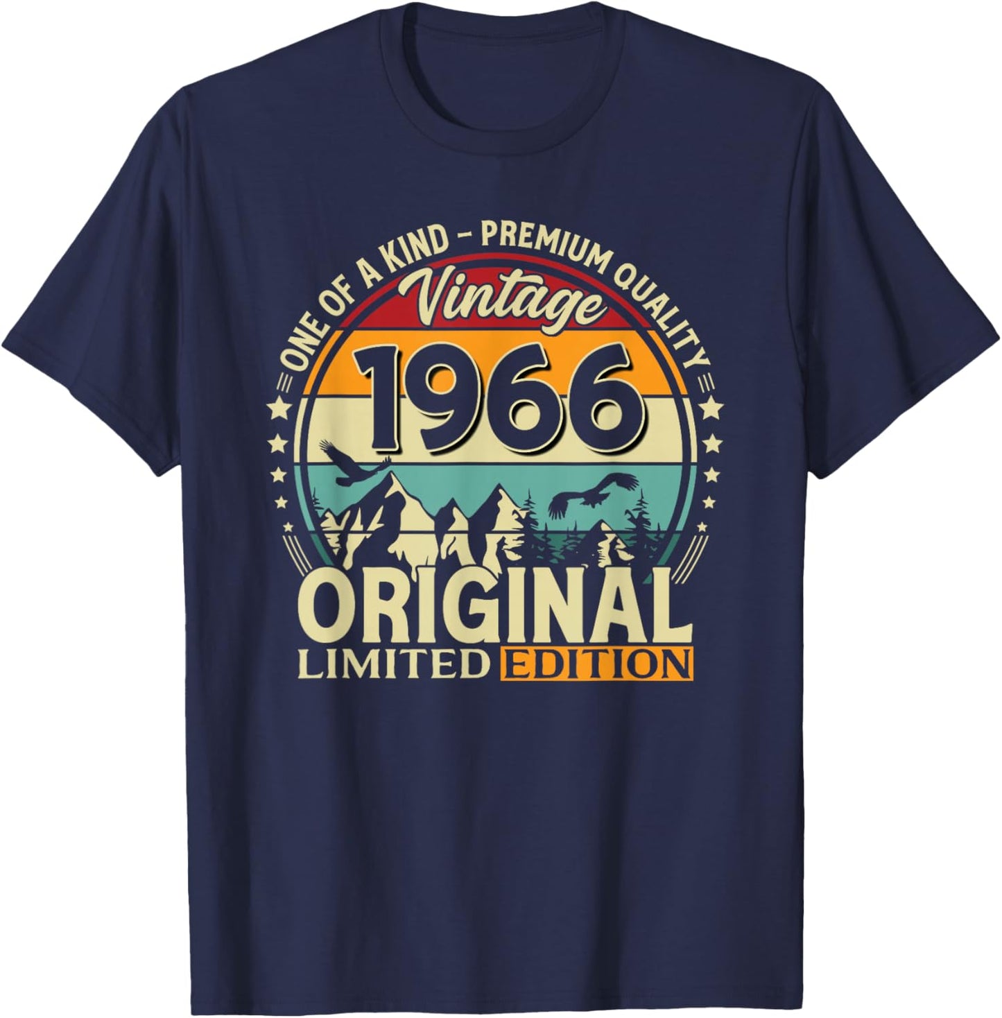 60. Geburtstag Mann Frau Geschenk Vintage Jahrgang 1966 T-Shirt - T-Shirt | Navy