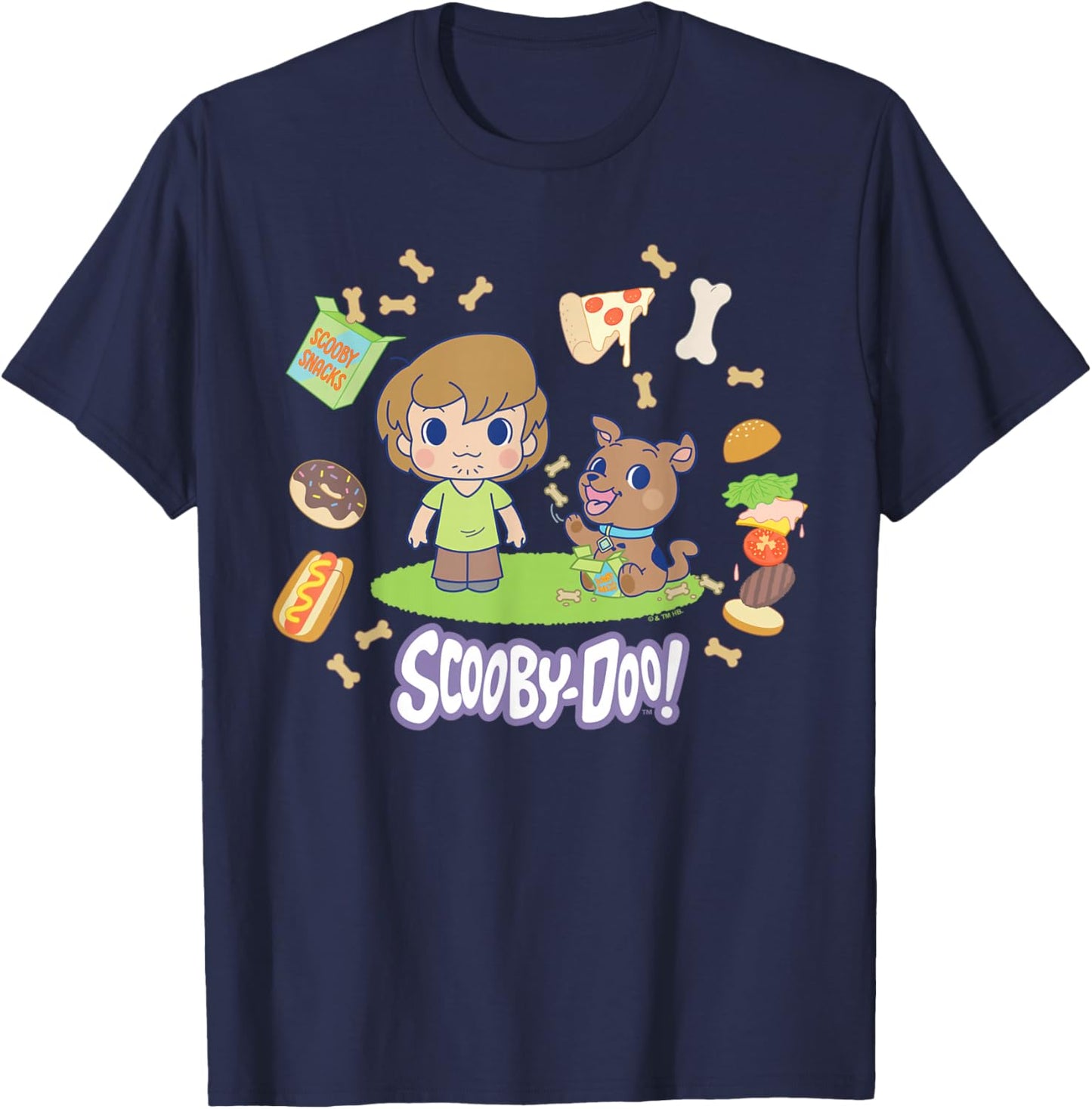 Scooby-Doo Gokko Snack Time Scooby-Doo and Shaggy T-Shirt - T-Shirt | Navy