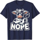 Vintage Art Cute Animal Lovers Cartoon Cow NOPE Awespme Pet T-Shirt - T-Shirt | Navy