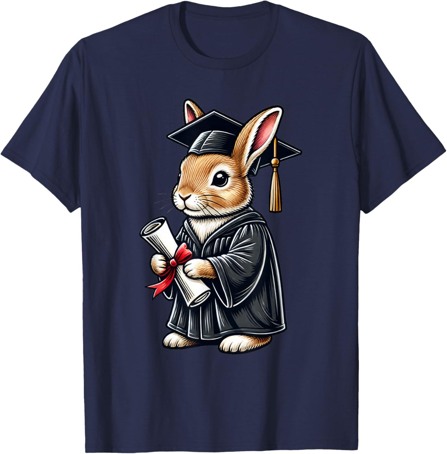 Cute Rabbit Bunny Graduation T-Shirt - T-Shirt | Navy