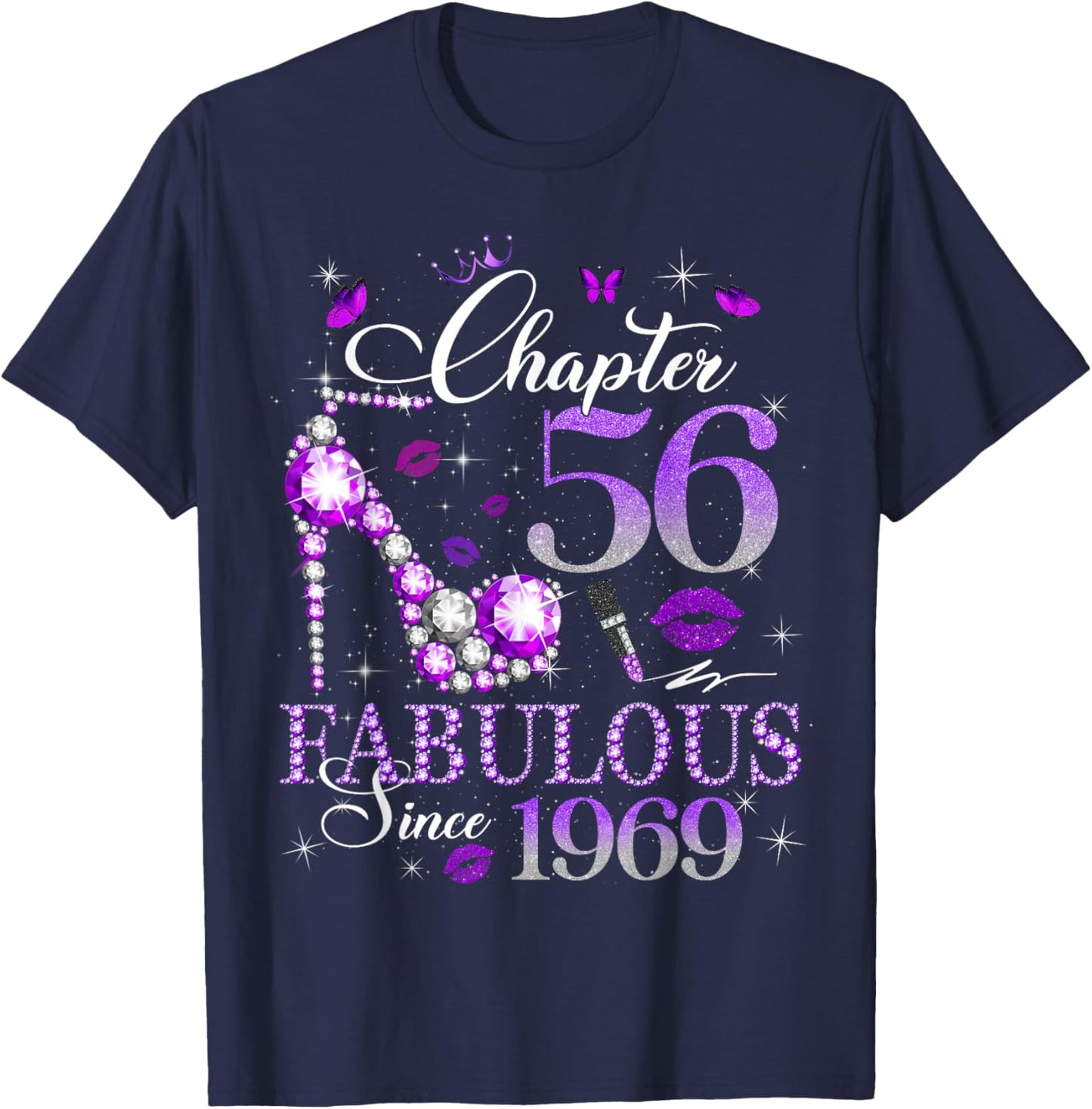 Chapter 56 Fabulous Since 1969 56th Birthday Queen Diamond T-Shirt - T-Shirt | Navy