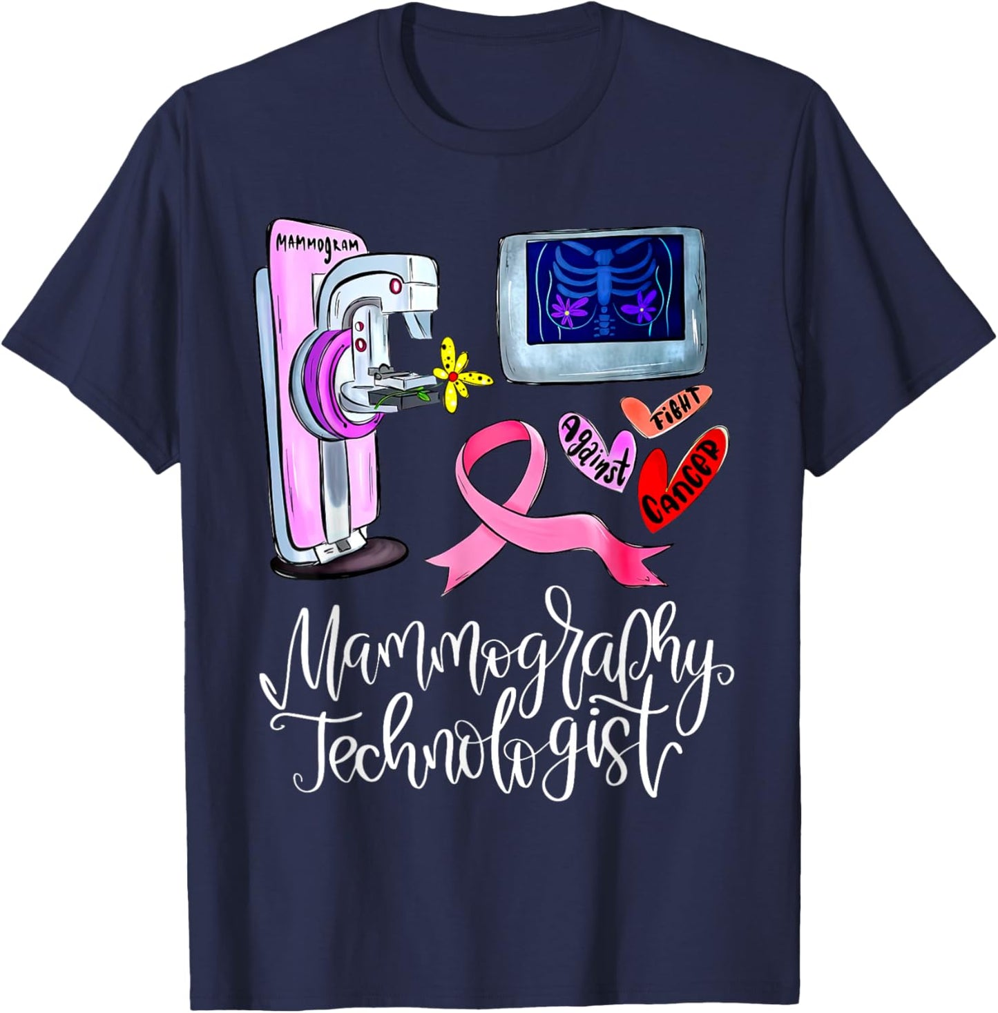 Mammography Tech Mammo Technologist Ultrasound Radiology T-Shirt - T-Shirt | Navy