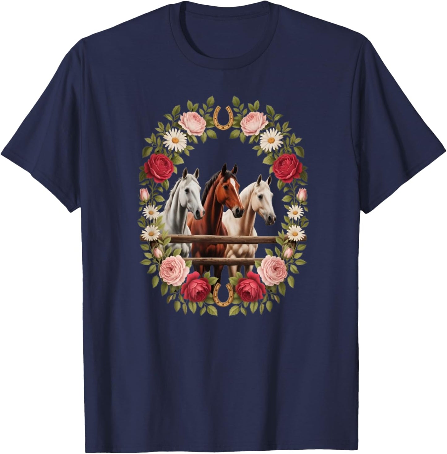Belle Image équestre, avec des Chevaux T-Shirt - T-Shirt | Navy