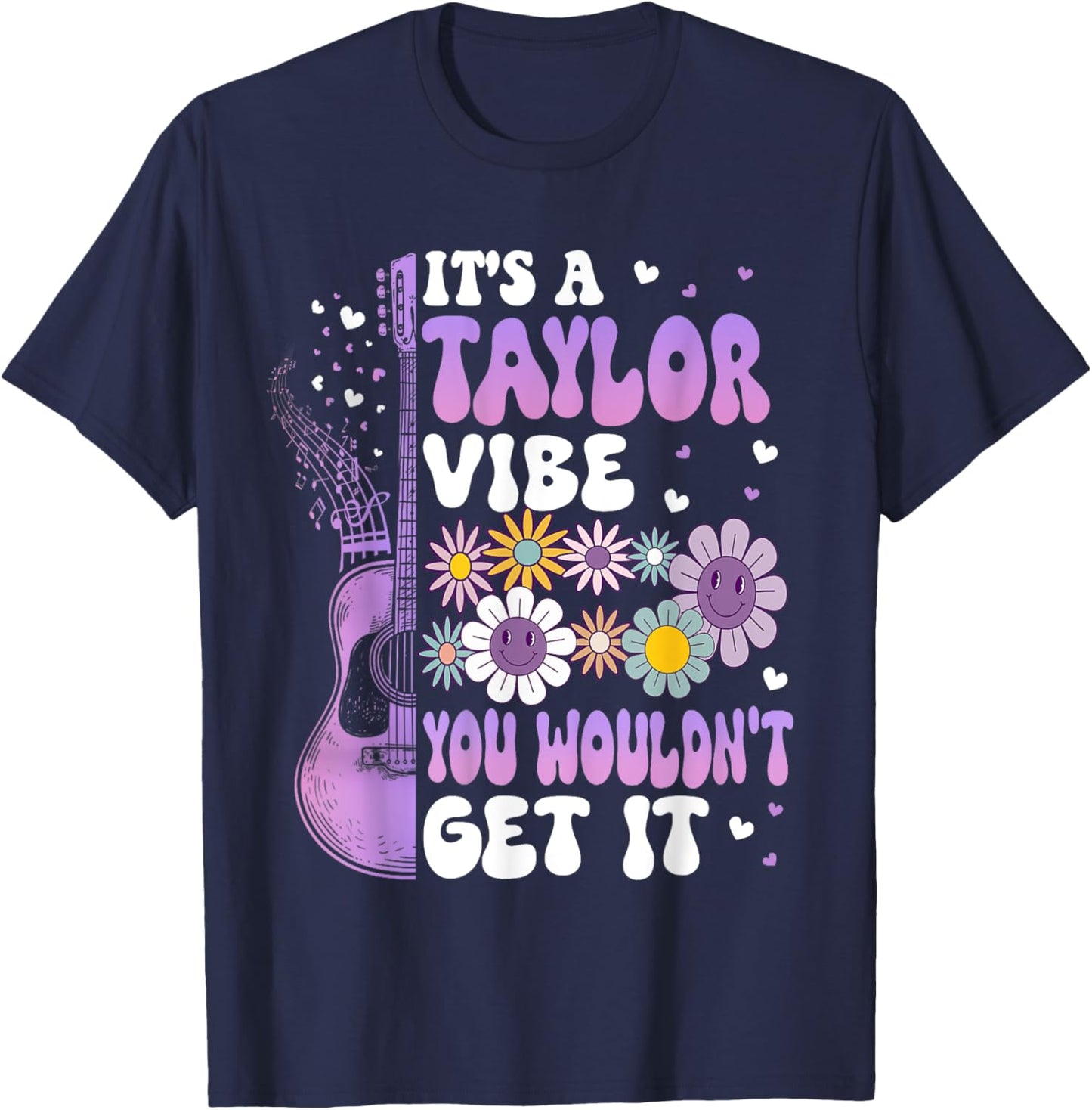 Girl Retro Taylor First Name Personalized Groovy It's A Taylor Vibe You Wouldn't Get It Groovy -Adults, Kids Black Short Sleeve Cotton 65%, Polyester 35% Small Classic Fit Imported T-Shirt - T-Shirt | Navy