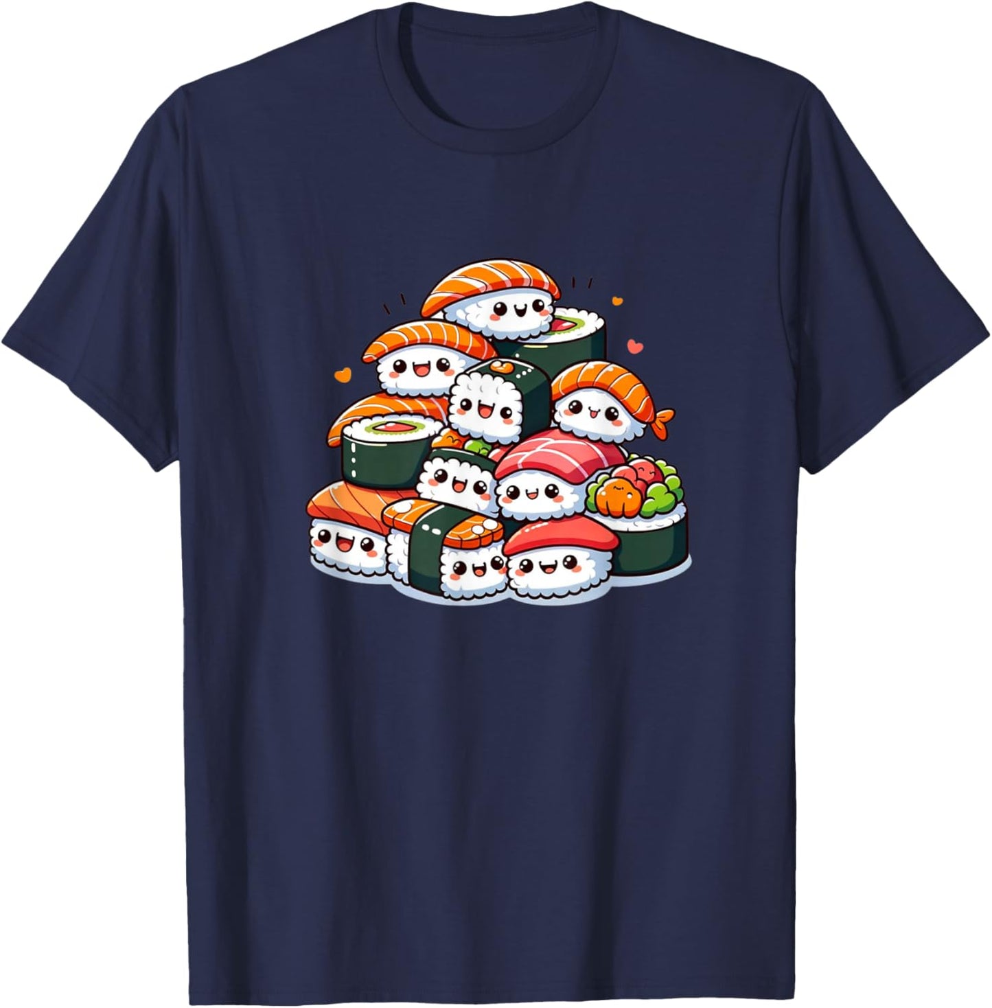 Kawaii Anime Sushi Kids Boys Girls T-Shirt - T-Shirt | Navy