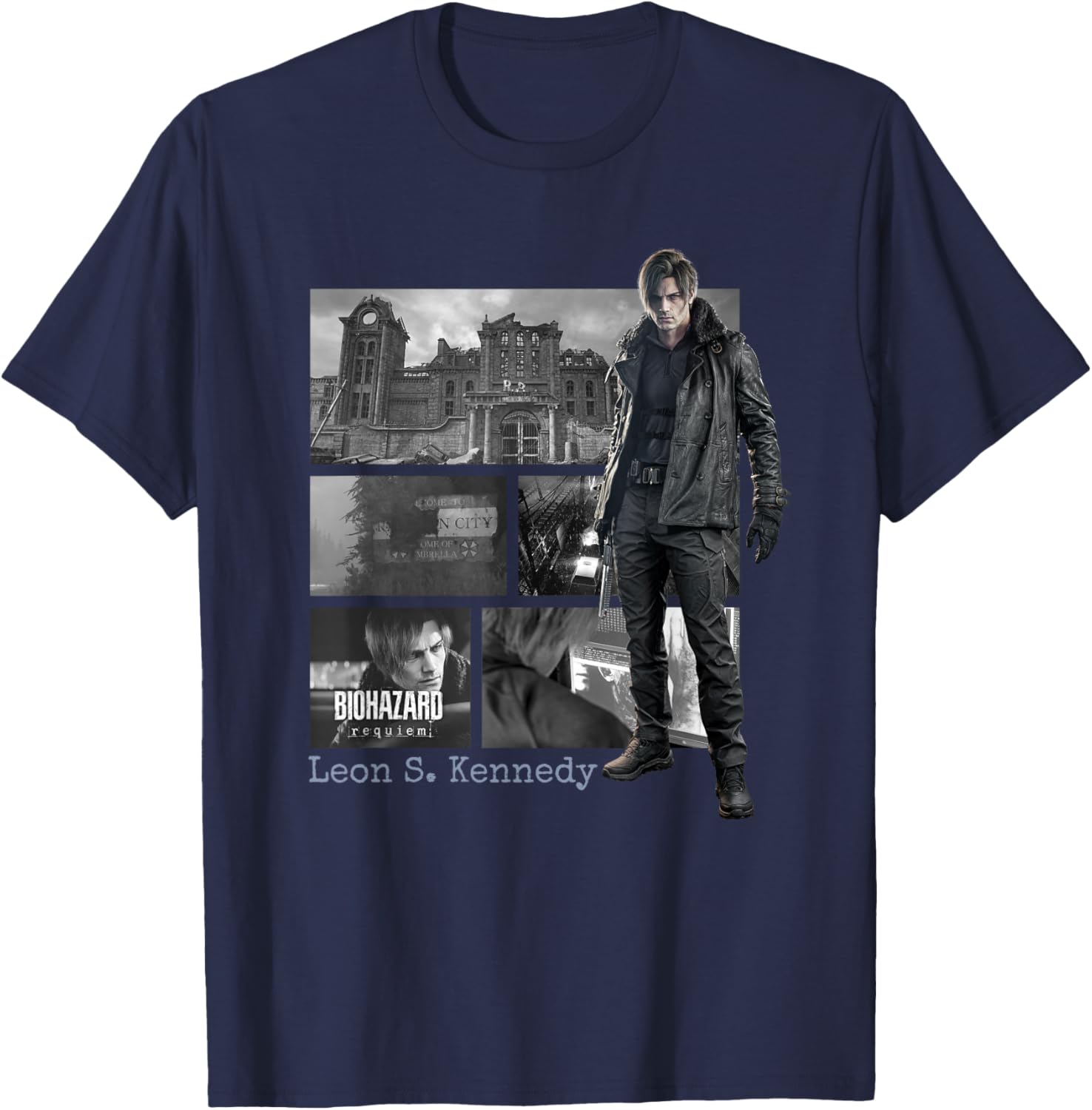 Resident Evil Requiem Leon FP T-Shirt - T-Shirt | Navy