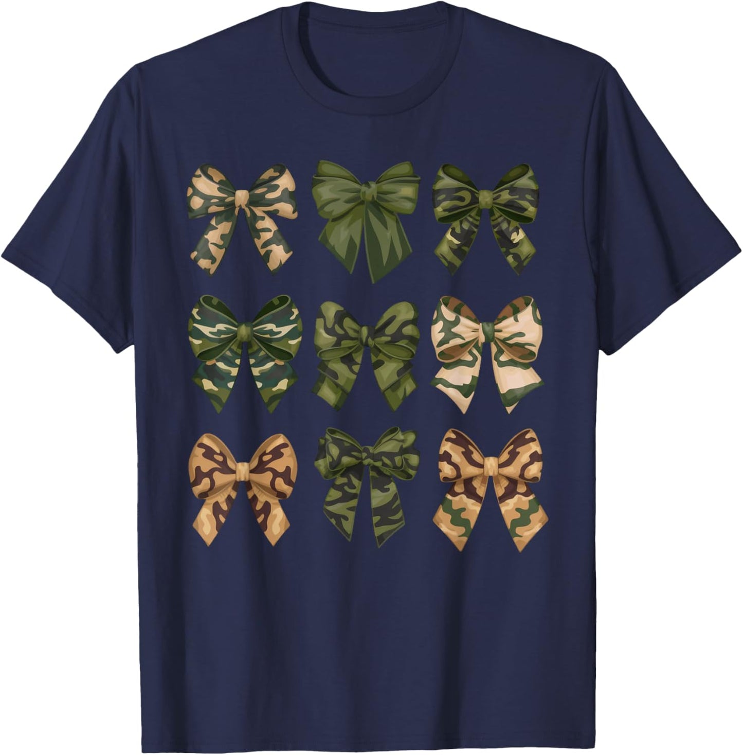 Camo Coquette Bow Duck Hunt Duck Hunting Women T-Shirt - T-Shirt | Navy