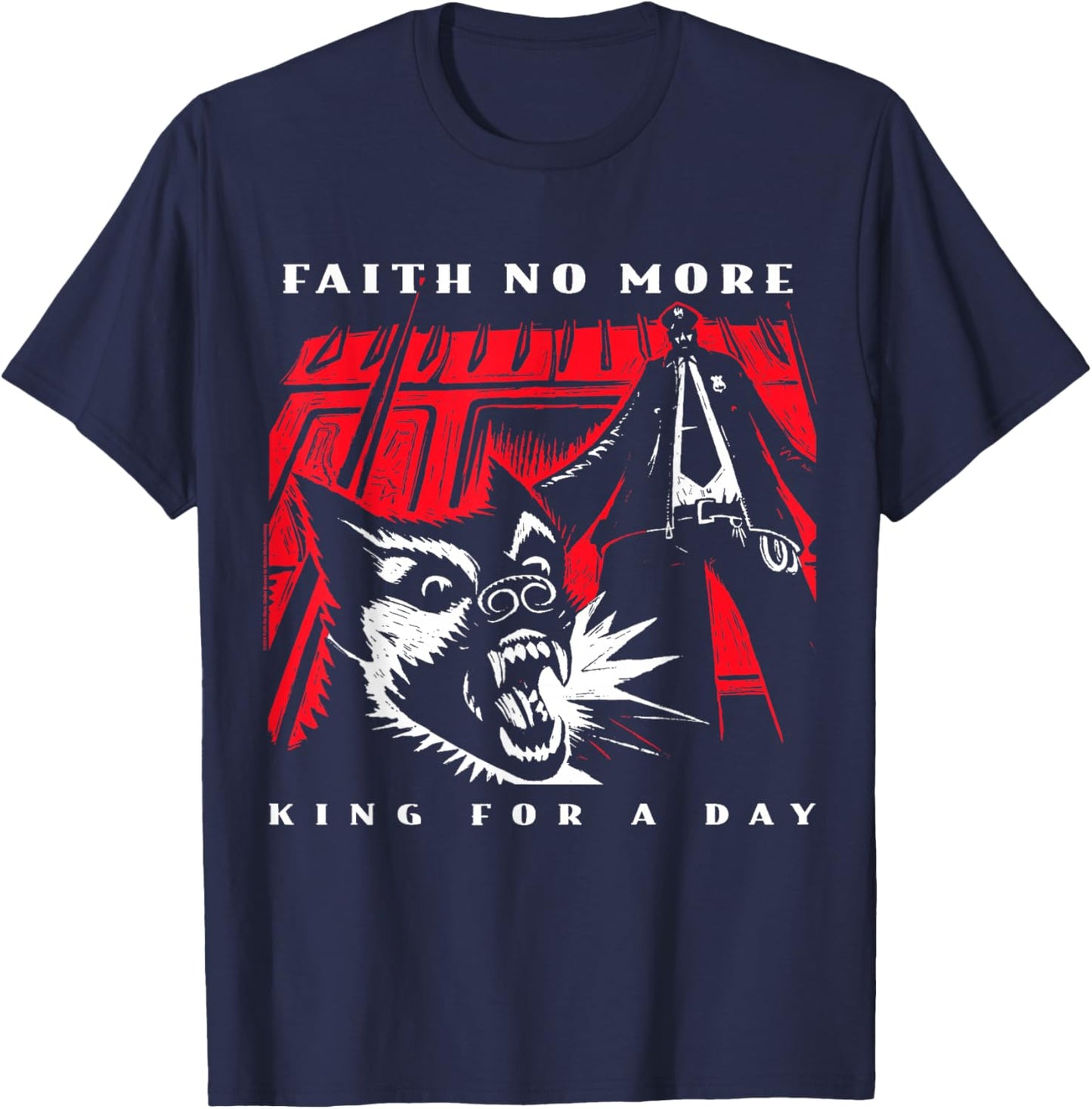 Official Faith No More King for A Day Alternative Metal Band T-Shirt - T-Shirt | Navy