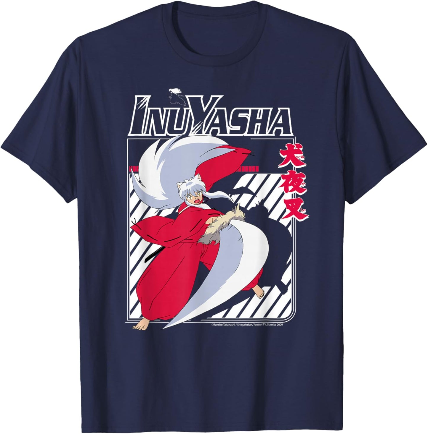 Inuyasha Dynamic Sword Slash T-Shirt - T-Shirt | Navy