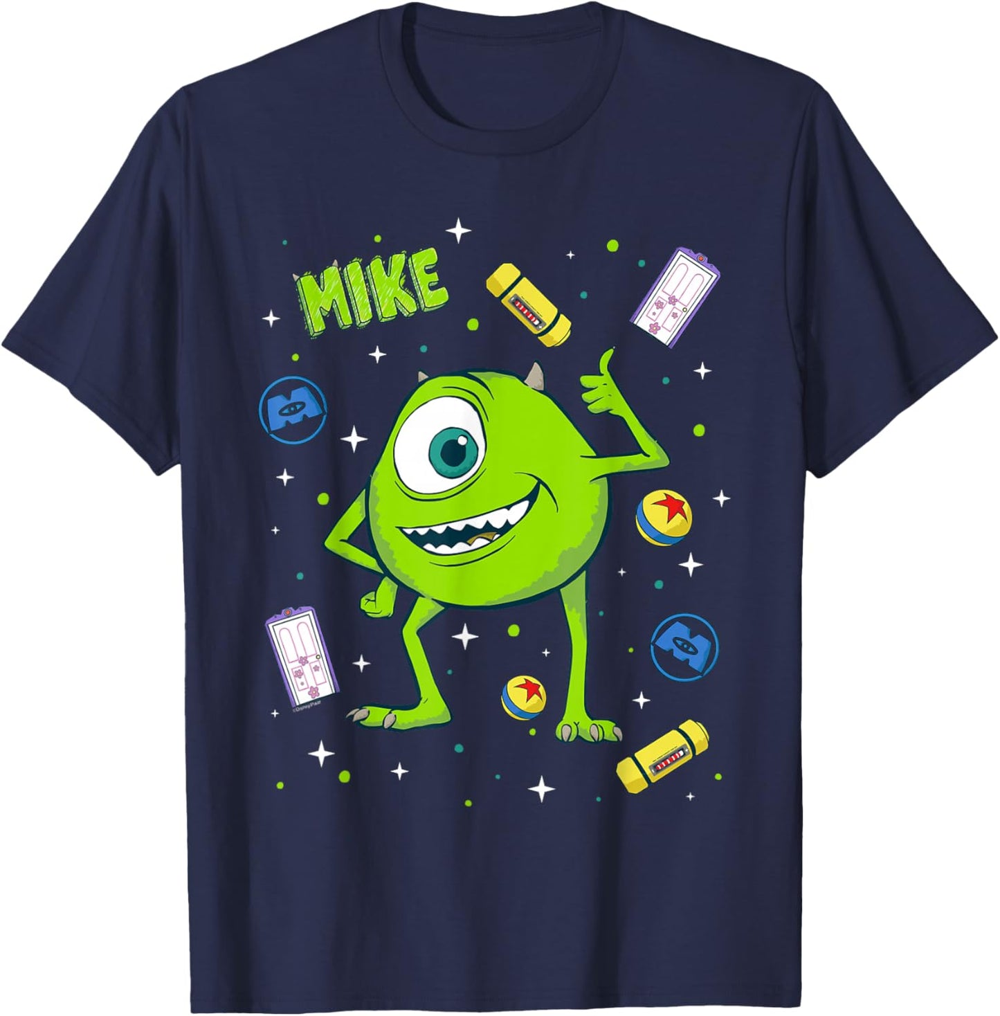 Disney and Pixar's Monsters, Inc. Mike Big Pose Collage T-Shirt - T-Shirt | Navy