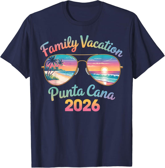Punta Cana 2026 Family Vacation Matching Beach Trip T-Shirt - T-Shirt | Navy