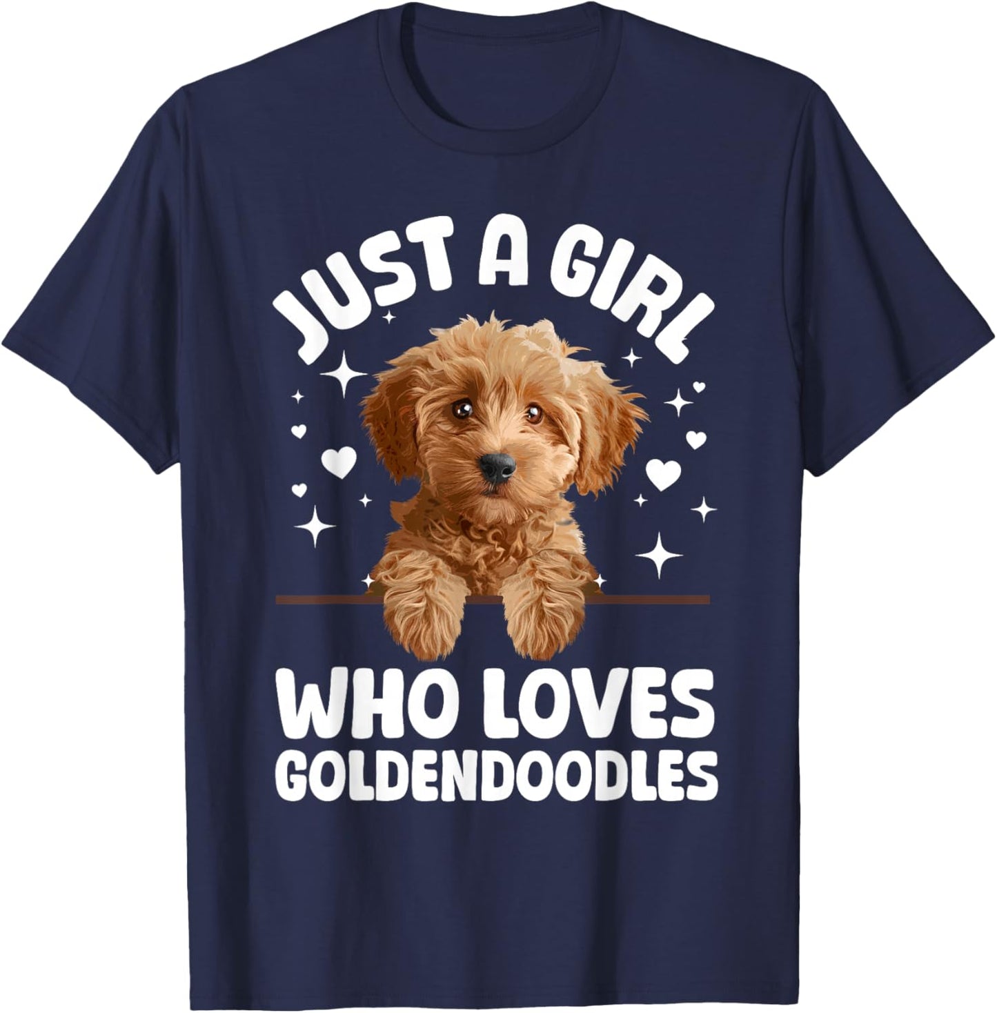 Cute Goldendoodle Design Girls Golden Doodle Lover T-Shirt - T-Shirt | Navy