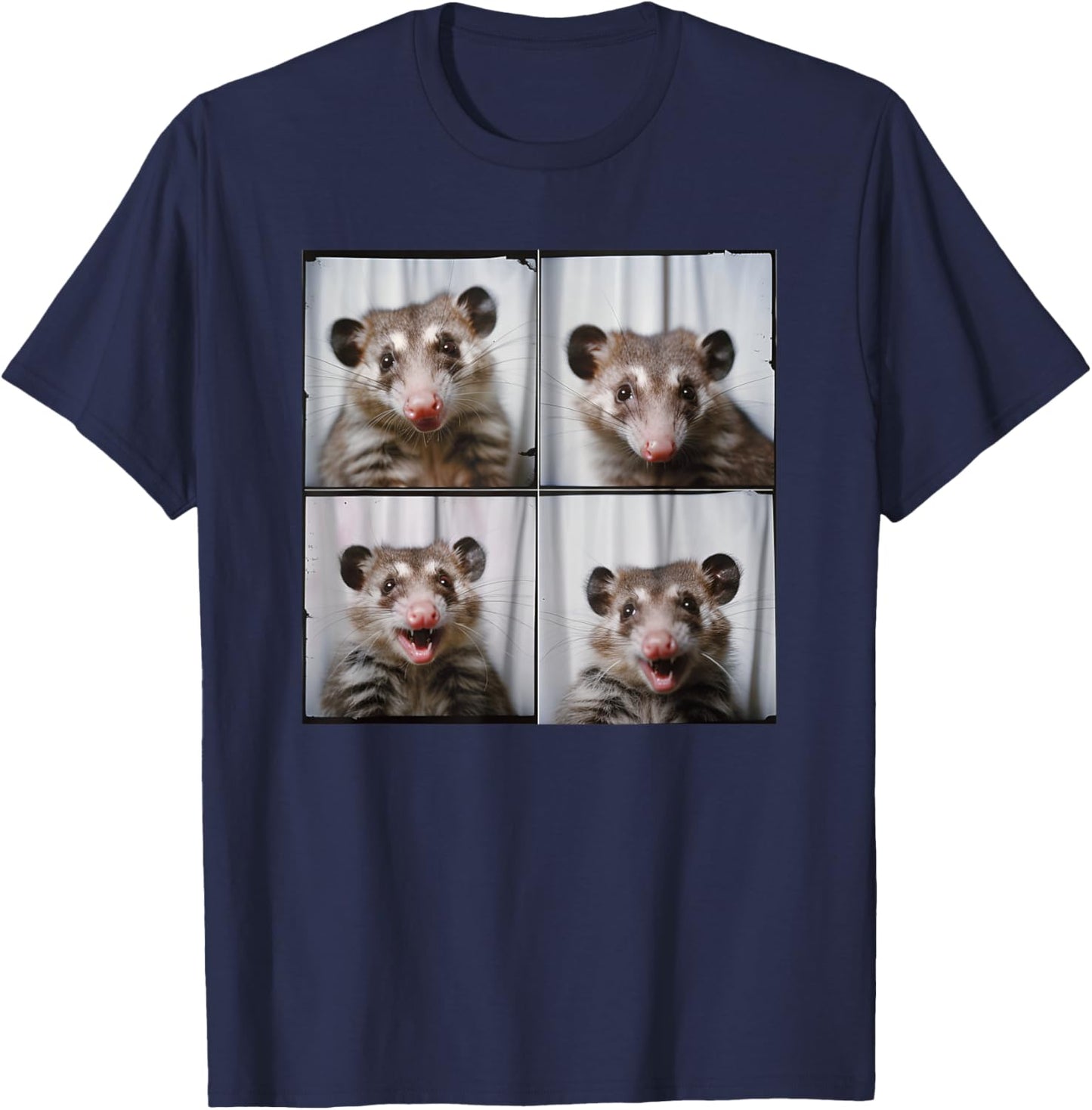 Love Possums Trash Opossum Lover Men Women Kids Weird Possum Face Funny Animal Photobooth Posing Possum , Small, Black T-Shirt - T-Shirt | Navy