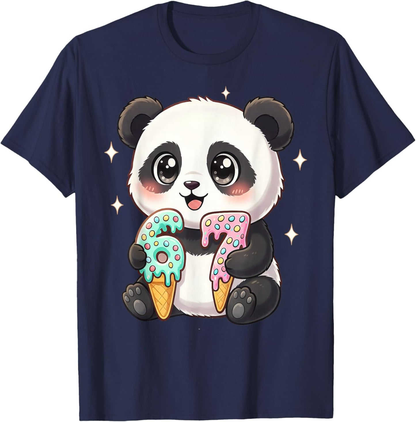 67 Meme Panda Six Seven Panda Lover for Girls Kids T-Shirt - T-Shirt | Navy