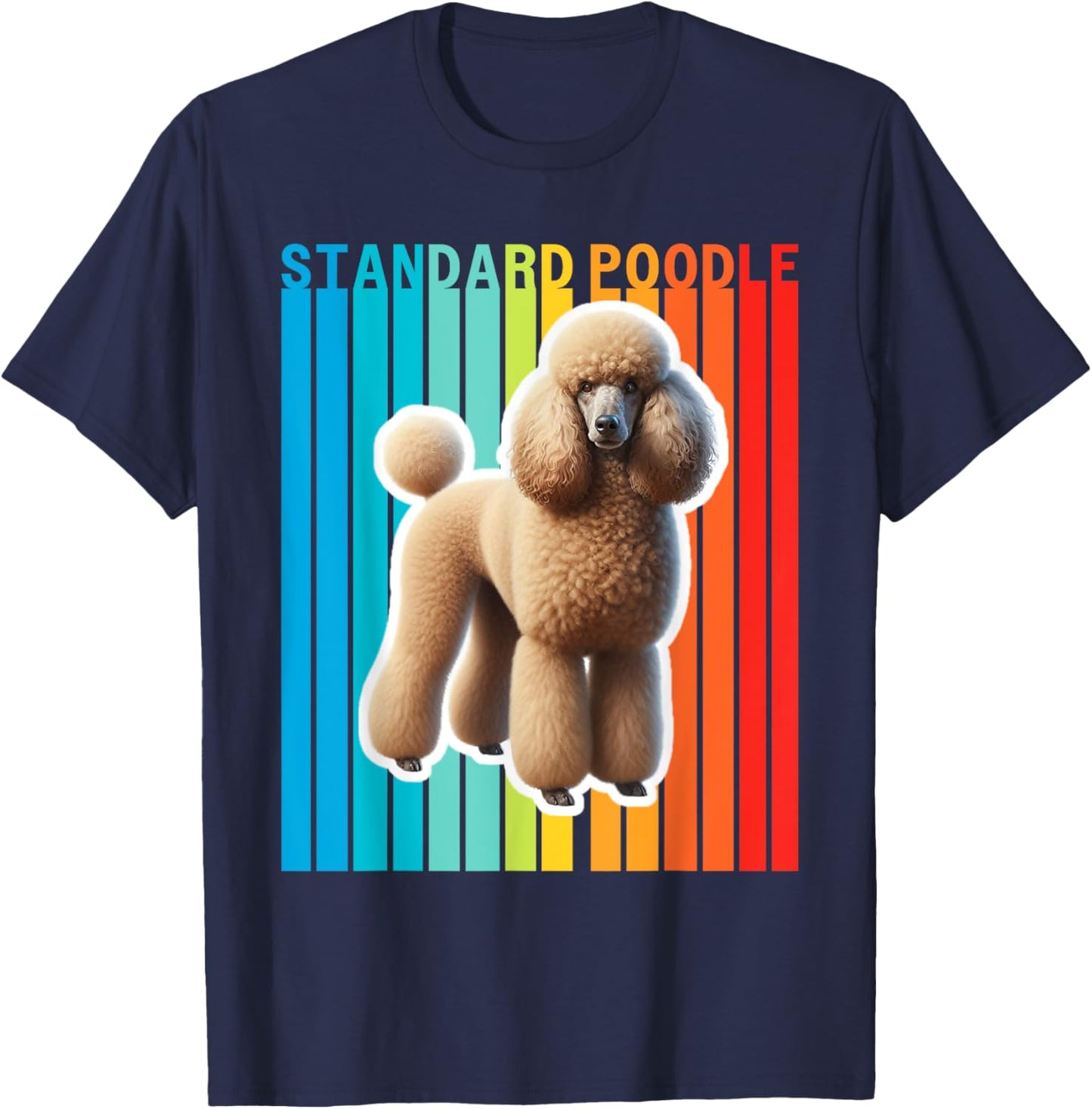 Colorful Standard Poodle T-Shirt - T-Shirt | Navy
