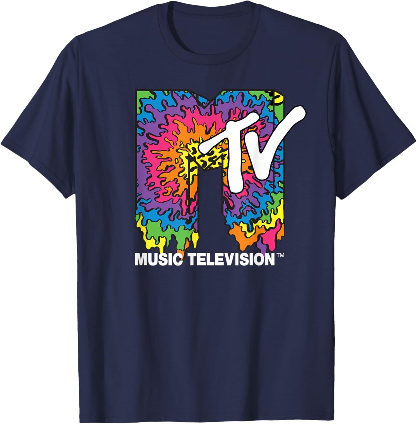 Classic MTV Melting Tie Dye T-Shirt - T-Shirt | Navy