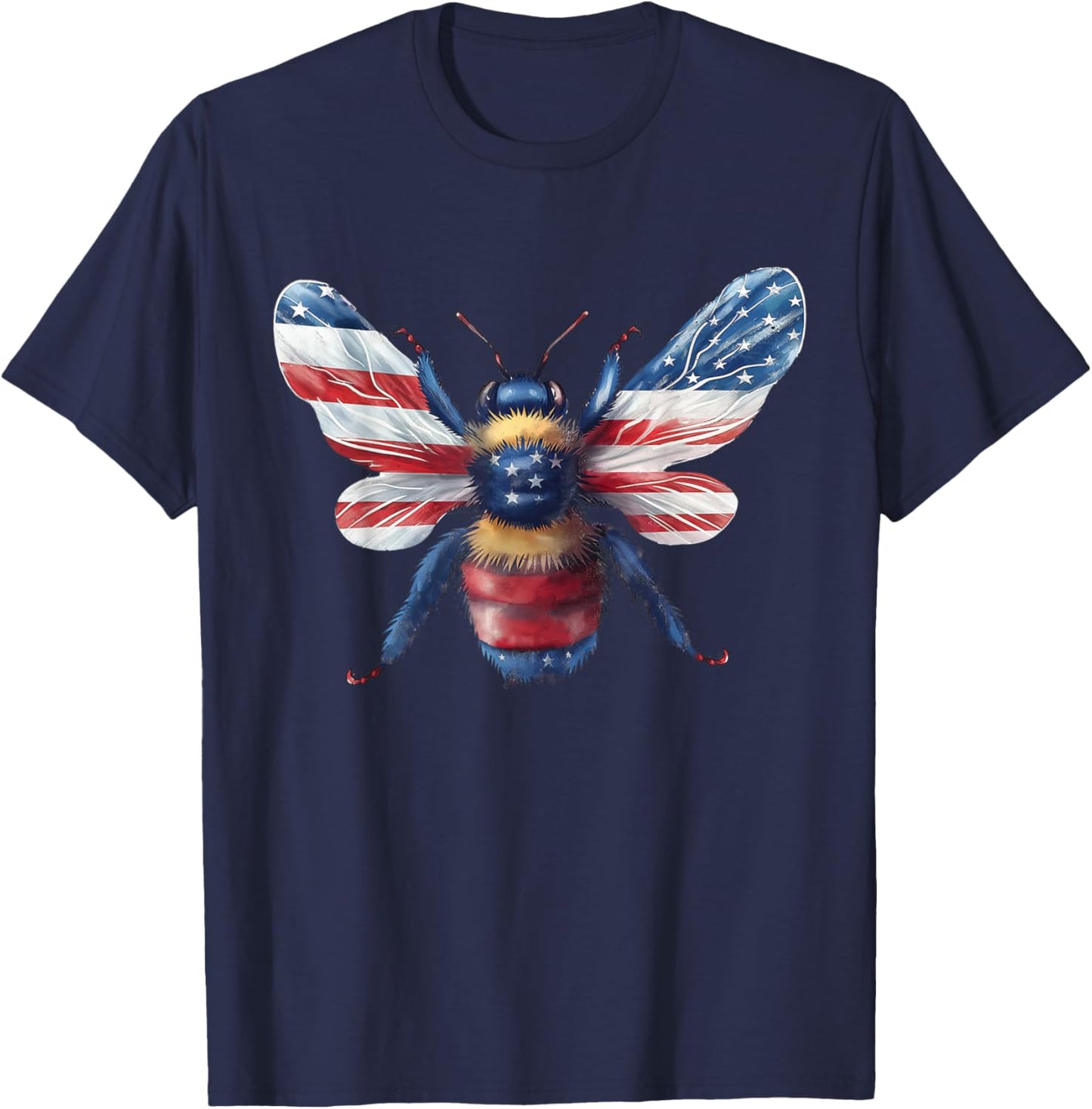 Red White and Blue Bee T Shirt T-Shirt - T-Shirt | Navy
