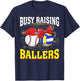 Busy Raising Ballers baseball volleyball mom leopard women T-Shirt - T-Shirt | Navy