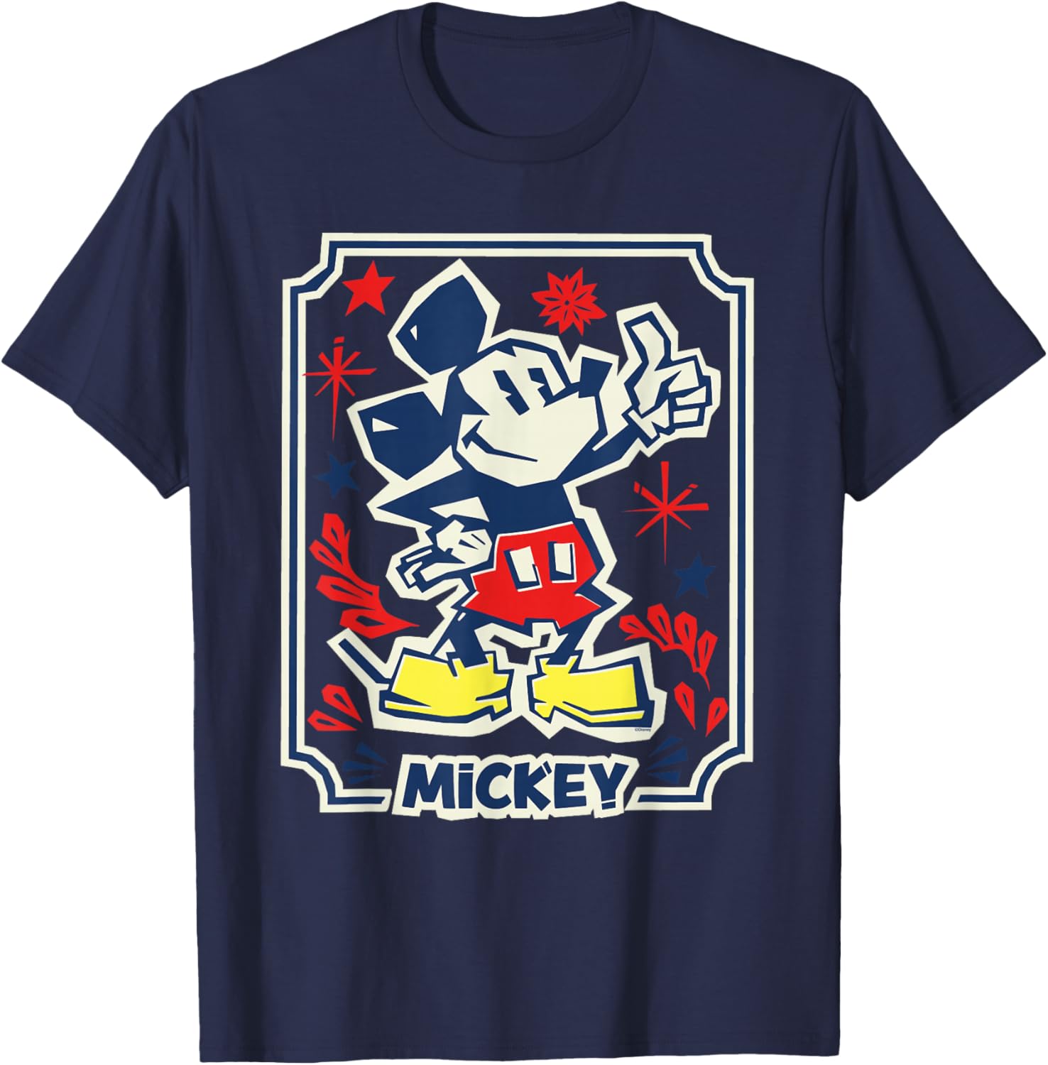 Disney Mickey Mouse Fiesta Papel Picado Style Mexican Art T-Shirt - T-Shirt | Navy