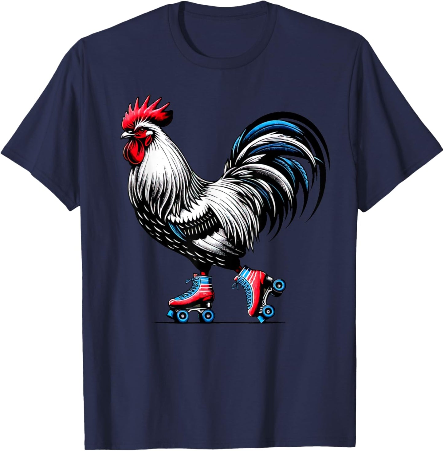 Retro Roller Skating Rooster Derby Skater Roller Skate Girls T-Shirt - T-Shirt | Navy